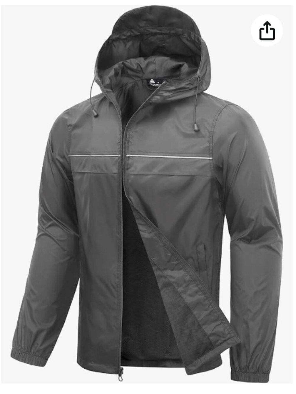 Mens Rain Jacket & Coats Packable Lightweight Waterproof Windbreaker Gray (4XL)